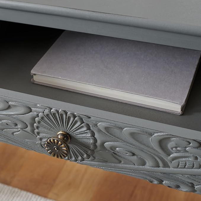 SAFAVIEH Home Collection Ryleigh Distressed Grey 2-Drawer Computer Table Office Desk