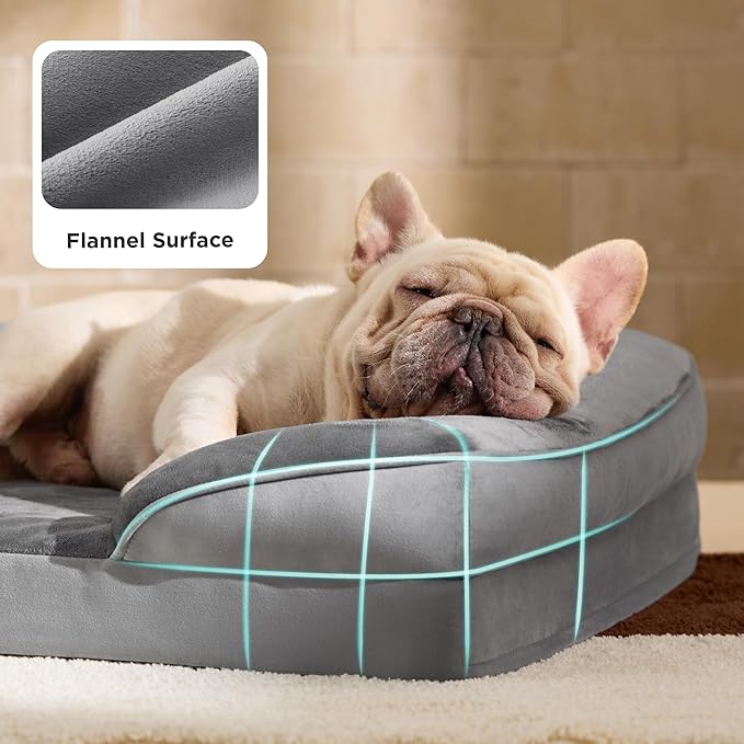 Bedsure Orthopedic Dog Bed Medium Size Dogs - Washable Medium Dog Cat Bed Waterproof Comfort Pet Couch Sofa with Washable Removable Cover Pets Bed with Nonskid Bottom Hazel 28