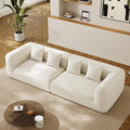 120 Curved Sectional Sofa Cream Cloud Couches Boneless Sectional Couch for Living Room Modular Curved Couch Oversized Comfy Modern Sofa Plush Chenille with 4 Pillows Beige
