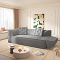 3-in-1 Convertible Sofa Bed 3-seater Boneless Futon Couch with Adjustable Backrest and Armrests Chenille Chaise Lounge Sofa with Pillows Floor Sleeper Loveseat for Living Room Reading Room Grey
