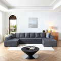 145 inch Modern Sectional Couch for Living Room Oversized Cloud Boneless Couch with Freely Movable Armrest and Fixed-Shape Frame Grey Modular Sofa U Shape Couches | No Assembly Required Free Combin