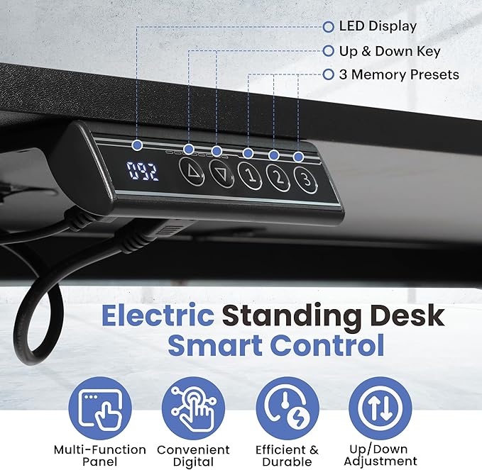 AJP Distributors Raising Desk Gaming Table with Smart Control for BedroomGamingOffice