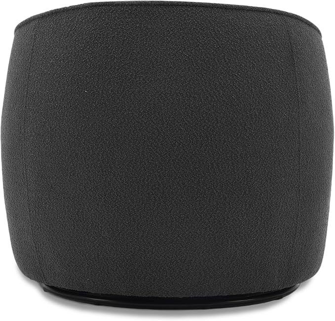 Swivel Accent Chair Modern Upholstered Boucle Barrel Arm Chairs with Pillow for Living Room 360 Degree Round Swivel Sherpa Armchair with Round Base for Bedroom Club (1 Dark Grey)