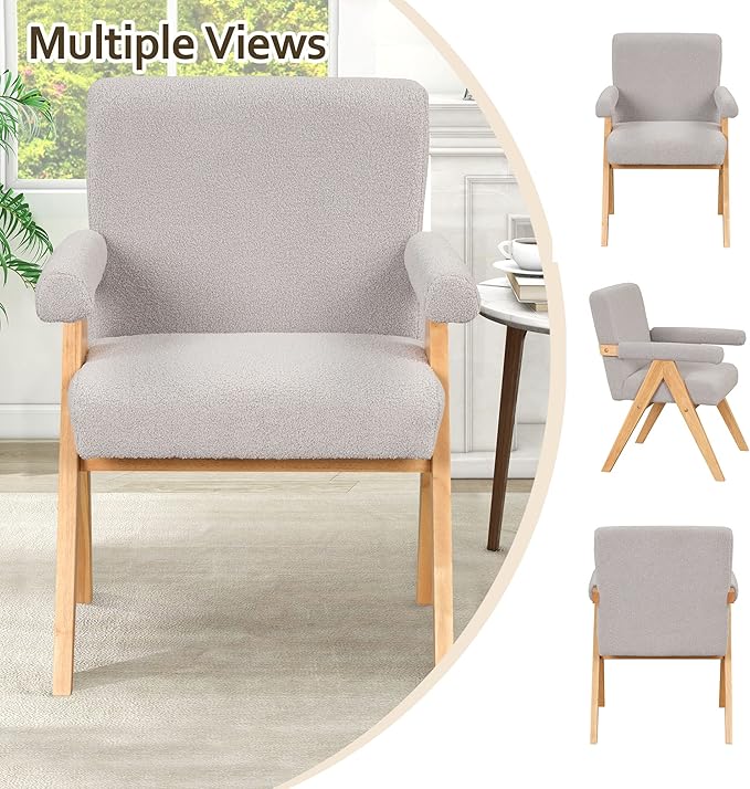 Modern Arm Chair Set of 2Chair Set with Solid Wood Frame Altay Velvet Upholstered Accent Chairs with arm Pads for Living Room Bedroom Apartment Gray