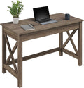 Writing Desk - Work Desk with X-Pattern Legs - for Office Bedroom Computer or Craft Table - Home Office Desks by Lavish Home (Tan Wood Finish)