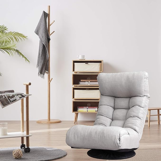 Single Reclining Chair Modern Grey Solid Recliner Adjustable Height Indoor Use Living Room