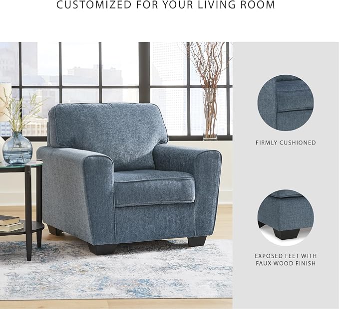 Signature Design by Ashley Cashton Modern Upholstered Chair Blue