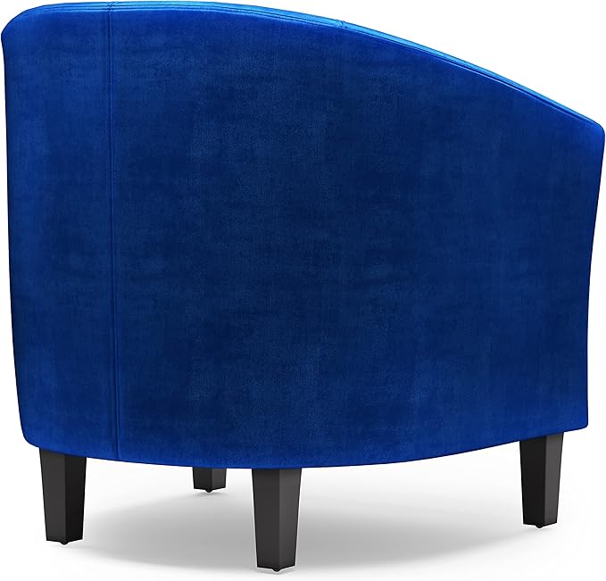 SIMPLIHOME Austin 30 inch Wide Tub Chair Tub Chair in Blue Velvet Fabric
