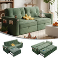 Queen Sofa BedConvertible Loveseat Sleeper SofasCouch with Pull Out BedPullout Couch Bed for Small SpaceQueen Sleeper Sofa Couches for Living RoomApartment &amp Guest Room Green | USB Port Cup