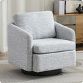 Moden Swivel Accent Chair 360 Degree Round Swivel Barrel Chair with Pillow Upholstered Comfy Barrel Armchair Single Club Sofa Chair for Living Room Bedroom Reading Room (Grey)
