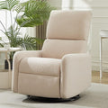 360° Rocking Chair Nursery Rocker Chair with Side Pockets Glider Nursing Chair with Steel Structure Base Small Chair for Small Spaces Sherpa Swivel Accent Chairs for Living Room Nursing