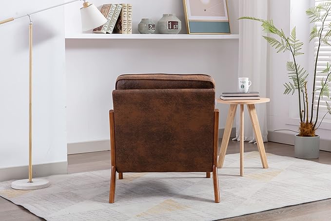 Wood Frame Armchair Modern Accent Chair Lounge Chair for Living Room
