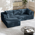 108 Boneless Couches for Living Room Modular Cloud Couch Sofa - L Shap Corduroy Sectional Sofa Fluffy Memory Foam Sleeper Sofa Furniture No Assembly Wide Armrest Navy Blue