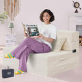 Folding Sofa Bed 4 in 1 Convertible Sleeper Chair with Pillow Twin Memory Foam Fold Out Chair Bed Modern Floor Futon Sofa Couch Mattress for Living Room/Guest/Apartment Beige | Fold out chair bed