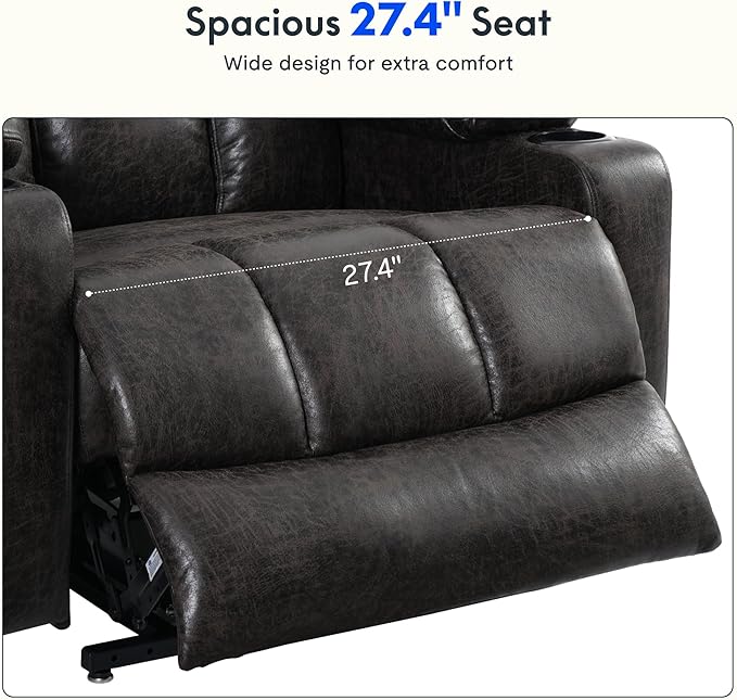 FLEXISPOT XL31-XL Oversized Power Lift Recliner Chair for Elderly 27.4 Extra Wide Lay Flat Lift Chair w/Massage &amp Heat Dual Motor Electric Reclining Chair for Big &amp Tall(Oversized Dark-Gre