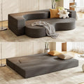 79 Floor Foam Sofa Bed Couch 3-in-1 Folding Sofa Bed with Heart Design Velvet Cover Futon Sofa Sleeper Ideal for Guest Dorm Living Room Bedroom Office Small Spaces(Grey)