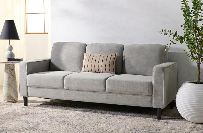 SAFAVIEH Couture Furniture Collection Felicianya Modern Light Grey 3-Seater Sofa