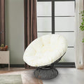Naomi Home 40” Papasan Chair Indoor with Cushion and Frame – Round Wicker Papasan Chair with Thick Tufted Cushion Sturdy Metal Base Large Reading Chair for Bedroom &amp Living Room Cream