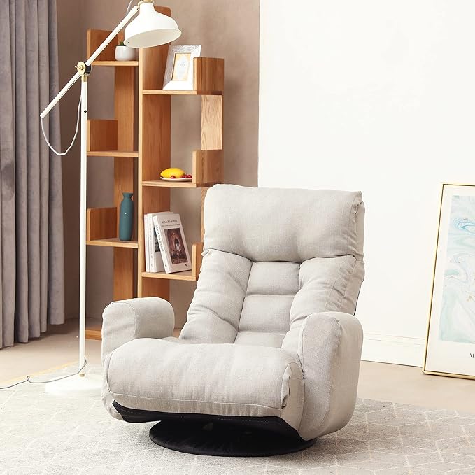 NewCosmos Adjustable Head and Waist Game Chair Lounge Chair in The Living Room 360 Degree rotatable Sofa ChairRotatable seat Leisure Chair Deck Chair