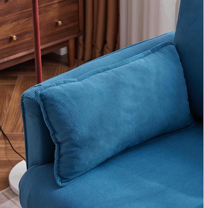 29.5 W Modern Fabric Decorative Chair Armchair Upholstered Reading Chair Single Sofa Casual Club Chair with Solid Wooden Feet and 2 Pillow for living room bedroom bed room office corduroy fabric