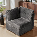 ovios 32.7 inches Armrest Seat Module for Modular Sectional Sofa Couch Loveseat Customizable DIY Combination L U V Shaped Plush Corduroy Sofas Couches for Living Room Grey