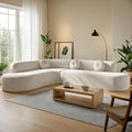 122 Oversize Curved Sectional Sofa with High-Density Cushions for Living Room Modular Corner Floor Sectional Couch with Chaise L-shape Upholstered Sofa for Apartment Office Studio No Assembly
