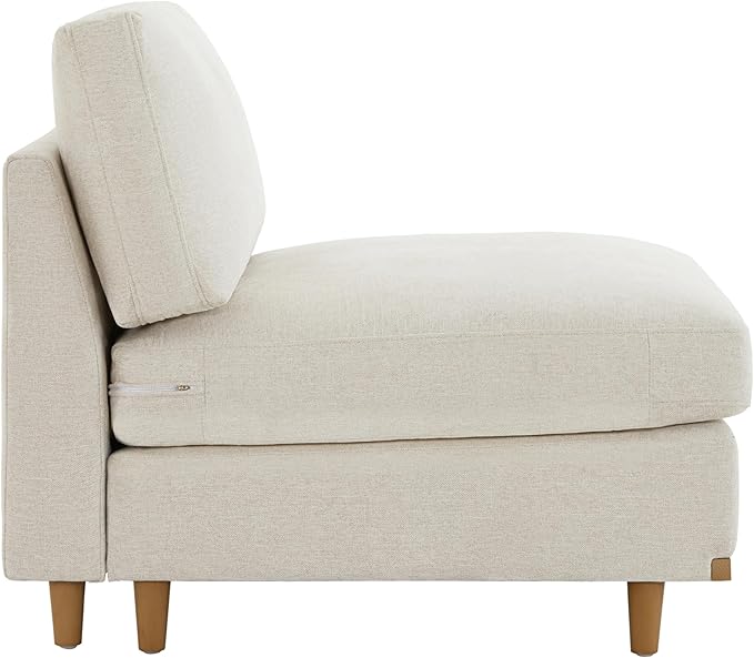 CHITA Modern Down Filled Upholstered Middle Armless Sofa for Sectional Modular Couch Linen