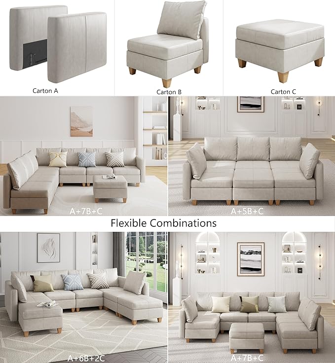 EASE MOOSE Armrest Module for Modular Sectional Sofa Faux Leather Side Armrests for Convertible Sectional Modular Sofa Couch