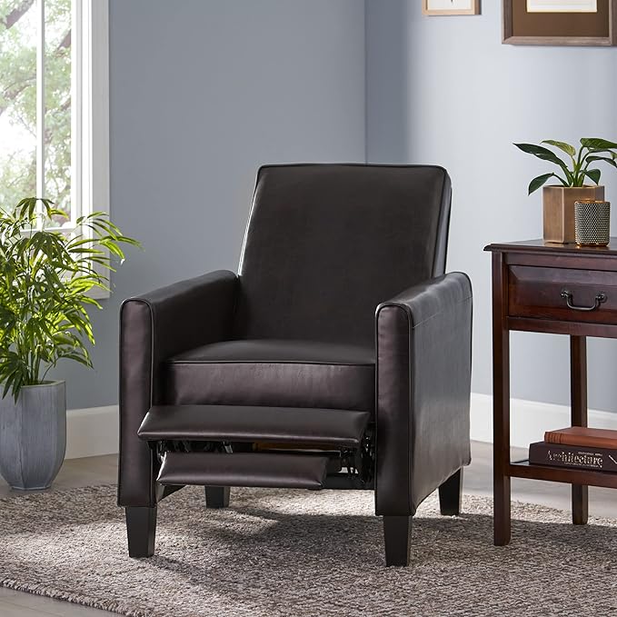 Lucas Leather Recliner Club Chair Brown