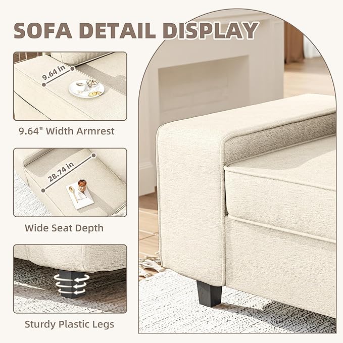 71 Loveseat Sofa for Living Room Deep Seat Mid Century Modern Chenille Fabric 2 Love Seat Couch Love Seats for Small SpaceLiving RoomStudioApartment