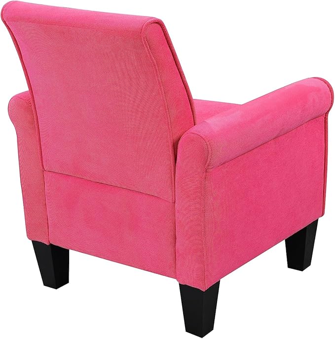 Accent Chairs Comfy Sofa Chair Armchair for Reading Living Room Bedroom Office Waiting Room Linen Fabric Pink