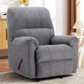 CANMOV Rocker Recliner Chair for AdultsManual Recliner Chair with Overstuffed Backrest and Armrests Soft Fabric Manual Rocking Reclining Sofa for Living RoomGrey