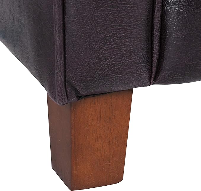Kids Accent Chair with Rolled Arms - Brown Faux Leather