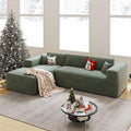 108” Boneless Couches for Living Room L-Shape Modular Sectional Sofa Couches High Rebound Sponge Comfy Fluffy Corduroy Cloud Couch with Oversized Chaise and Deep Seat (Olive Green)