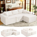 2026 New 108 Cloud Sectional Couch Modular Sectional Sofa with Deep Seat Modular Sofa Couch with L-Shaped Chaise Modern Couches for Living Room No Assembly Required (Beige with Ottoman)