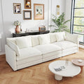 111.5 Sofa Modular Sectional Cloud Couch 3-Seat Chenille Deep Seat Sofa with Pillow for Living Room Bedroom and Apartment Beige