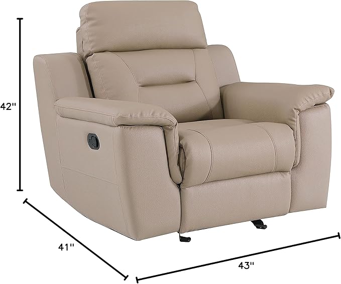 Blackjack Furniture Walker Leather Match Upholstered Reclining Living Room Chair Hazel Wood