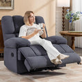 WILLOVE Oversized Rocker Recliner Chair Rocking Recliners Overstuffed Soft Big Man Manual Recliner Extra Large Living Room Chair 350 LBS Capacity Grey L