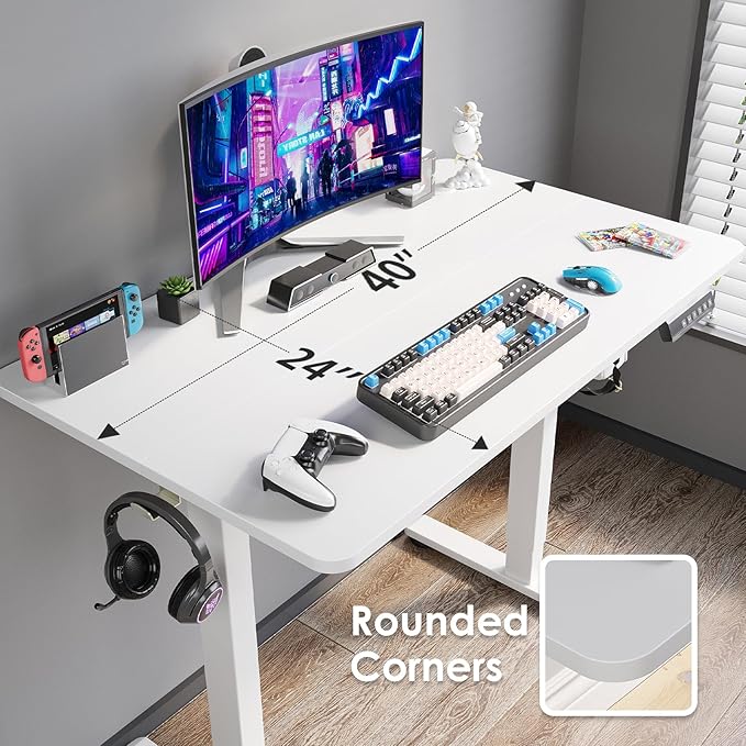 Stary Electric Standing Desk Adjustable Height Sit Stand Home Office Desk with Splice Board