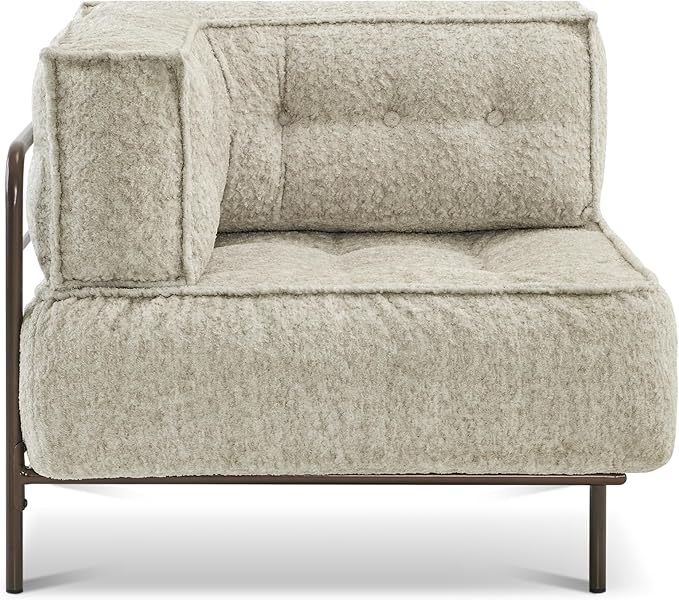 MCombo Modular Sofa Couch with Removable Cushion Accent Sofa Chair Upholstered for Living Room Apartment Office (Ivory Corner Seat)