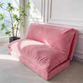 MAXYOYO Folding Sofa Bed Extra Thick and Long Floor Sofa Convertible Sleeper Chair with Washable Cover Floor Couch Lounge Bean Bag Bed for Living Room Pink 54x95 Inch