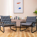 Accent Chair with Arms Living Room Chair with Cushion Comfy Chairs Padded Patio Leisure Lounge Chair Sturdy Comfy for Reading Nook &amp Bedroom 200Lbs Capacity(Black 2)