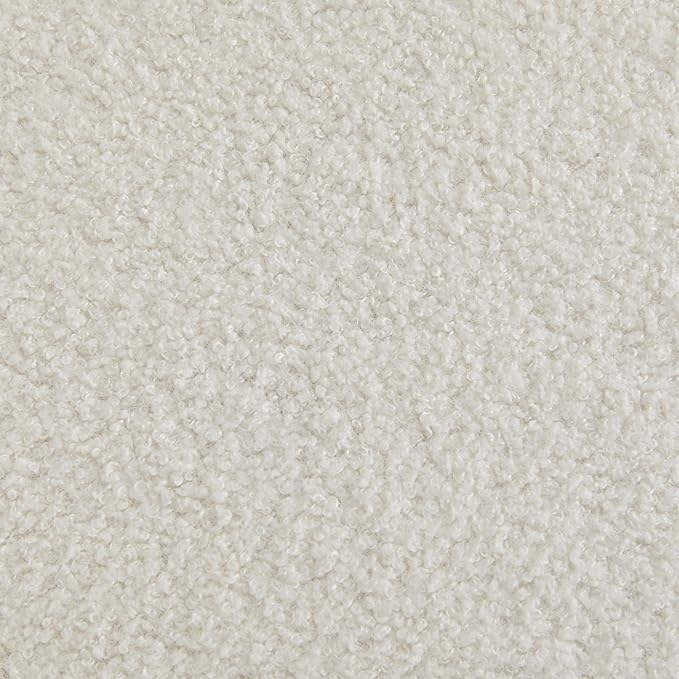 Yaheetech Accent Barrel Chair Boucle Fabric Club Chair Furry Sherpa Elegant Armchair with Cozy Soft Padded Suitable for Living Room Bedroom Reception Room Office Ivory