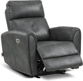 MCombo Power Small Recliners for Small Spaces Living Room RVs Modern Style Zero Wall Hugger Recliners Chair with Lumbar Support USB&ampCharging Ports FSC Certified Faux Leather PR699 (Dark Grey