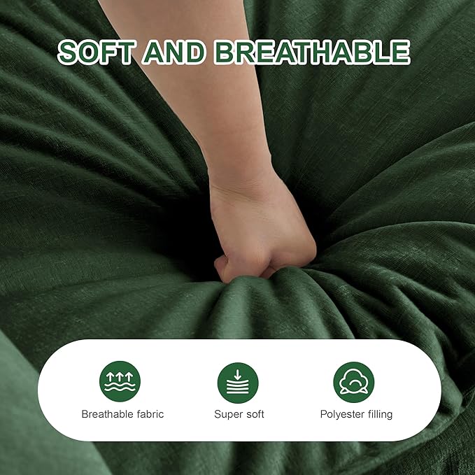 Modular Sectional Sofa 111.5 Inch U-Shaped Cloud Sofa with Deep Seat Chenille Sofa with Cushions Three-Self Sectional Sofa for Living Room ApartmentEvergreen