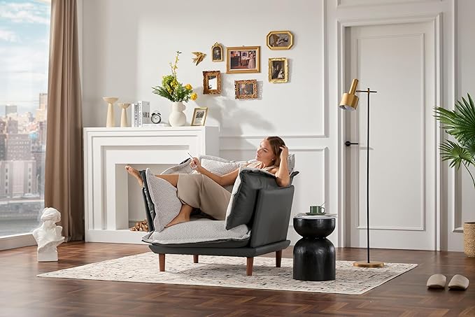 Modern Style Chenille Oversized Armchair Chair Single Sofa Lounge Chair for Living Room Bedroom