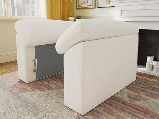EASE MOOSE Armrest Accessories Module for Chenille Modular Sectional SofaWhite