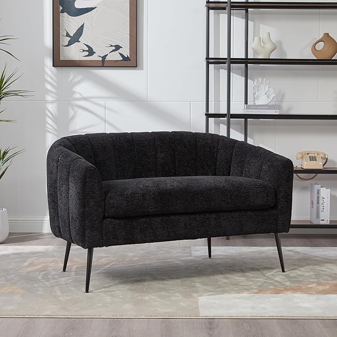 KEIKI 50.2'' Loveseat Sofa Upholstered Chenille Love Seat Couches Modern Deep Seat 2-Seat Sofa for Small Space Living Room Studio Apartment