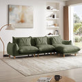 Oversized Modular Sectional Sofa Convertible L Shaped Couch with Ottoman Deep Seat Cloud Couch 126 inch Width 4 Seat Couches with Solid Wood Leg Modern Sofa for Living Room