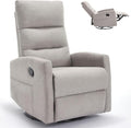 Slim Swivel Rocking Chair Recliners with PocketsLazy Boy Recliners for for AdultsSmall Recliner Chair for Small Spaces Manual Reclining Chairs for Living Room Bedroom Adjustable Backrest (Grey2)